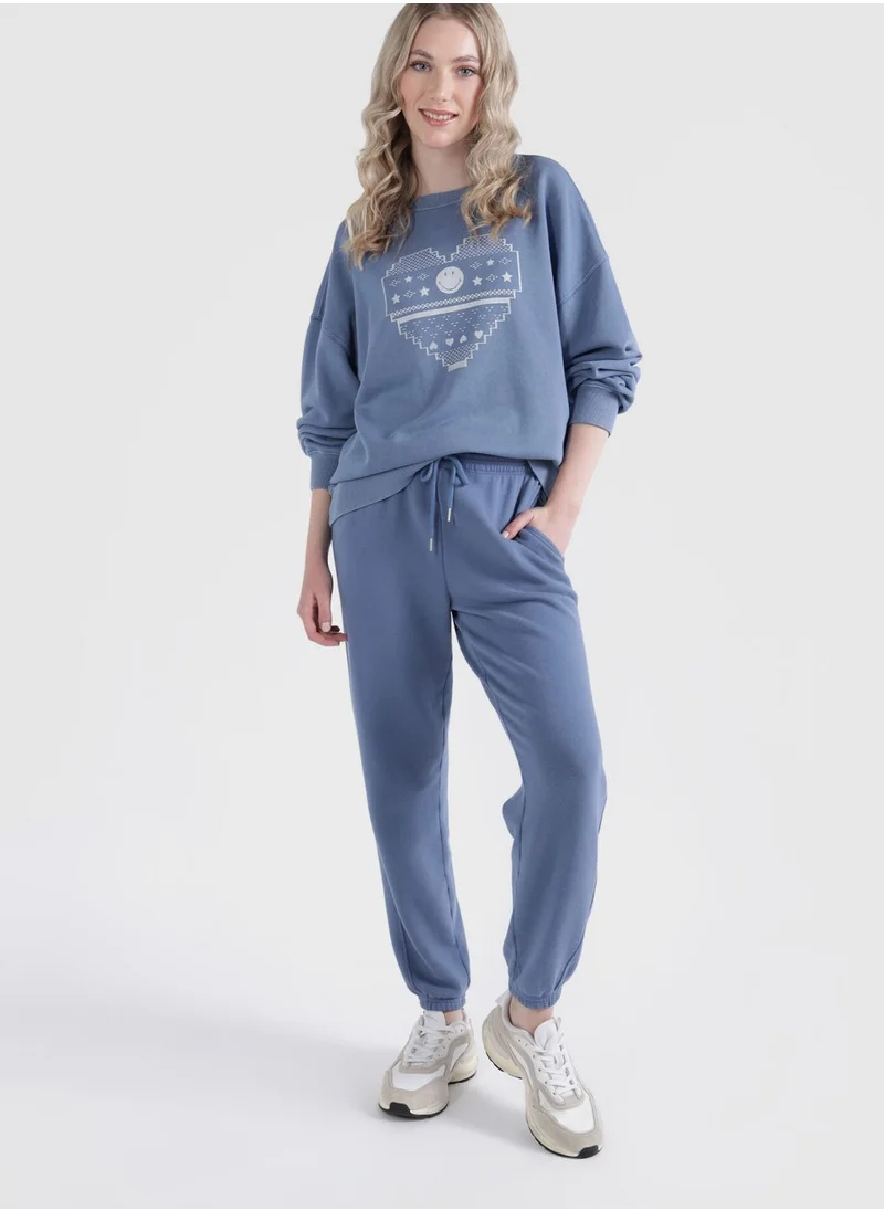 Aerie Graphic Crew Neck Sweatshirt