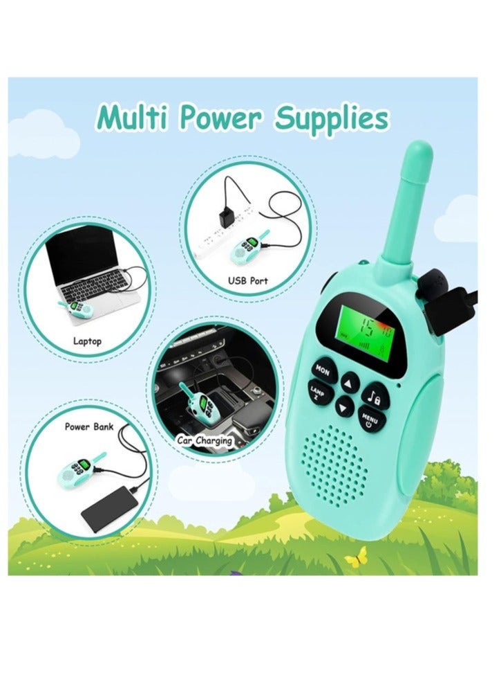 Kid Walkie Talkies Device 2PCS, Up to 3 KM Distance with Rechargeable Battery, Used for Indoor & Outdoor Picnic Camping Survival Riding and Hiking  - Image 3