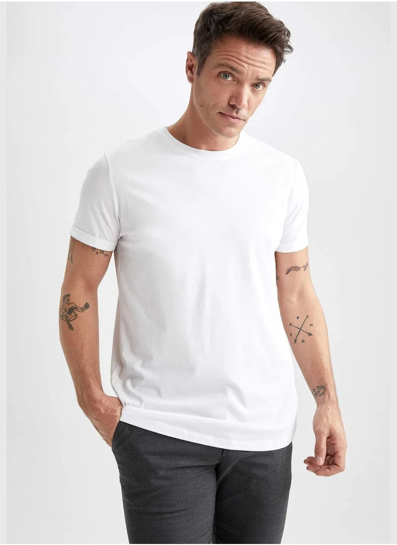 ديفاكتو Oversize Fit Basic Neck Cotton T-Shirts