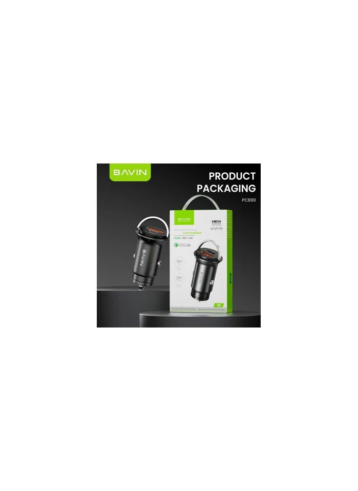 Bavin - BAVIN PC890 38W PD 20W + Qc3.0 18W Fast Charging Car Charger Widely Compatible for iPhone 15 Series - Image 1