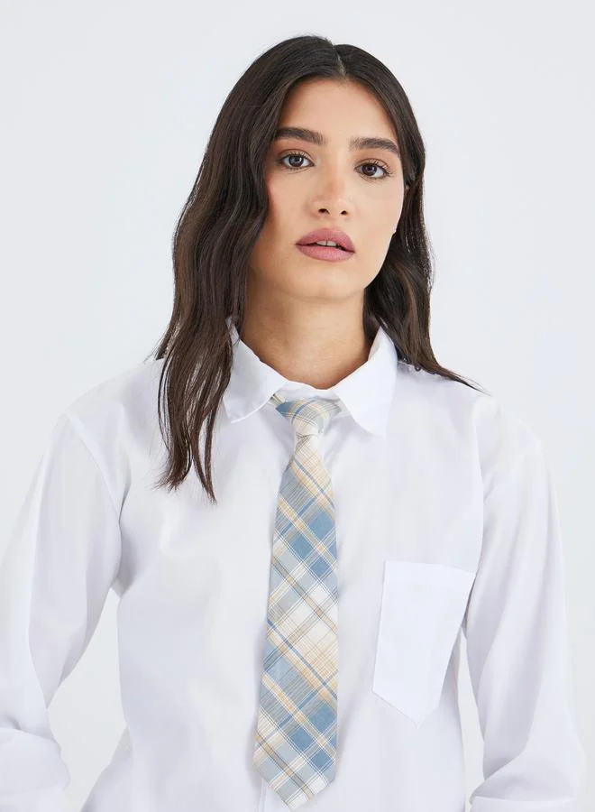Take Two Take Two Solid Long Sleeves Shirt with Tie