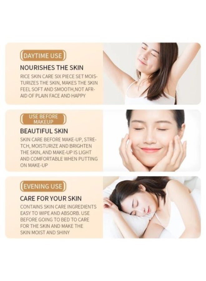 BIOAQUA Rice Raw Pulp Rejuvenating Skincare Set – Moisturizing 6-in-1 Face Care Kit with Rice Extract for Hydrating, Brightening & Nourishing Skin - Image 3