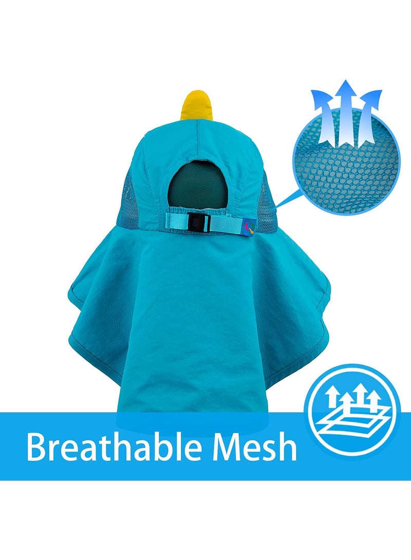 Kids Sun Hat UPF 50+ Boy Girl Protection Hat Wide Brim Beach Hats with Mesh and Adjustable Chin Strap - Image 4