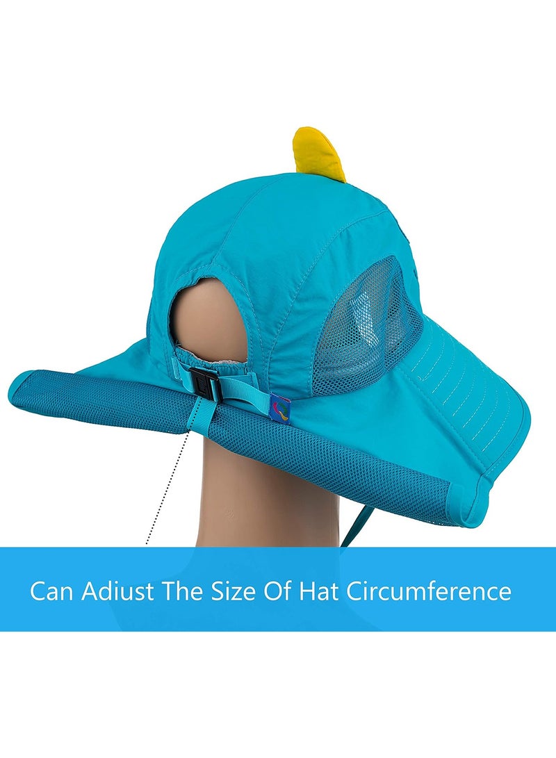 Kids Sun Hat UPF 50+ Boy Girl Protection Hat Wide Brim Beach Hats with Mesh and Adjustable Chin Strap - Image 5