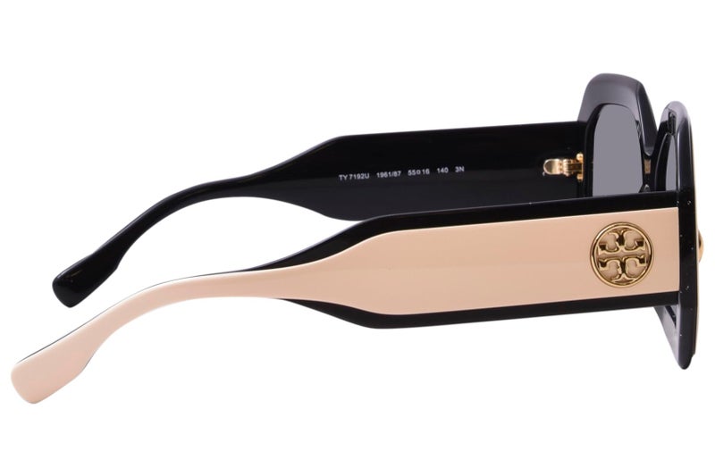 Tory Burch Sunglasses TY 7192 U 196187 Black/Ivory Dark Grey Solid, 55/16/140 - Image 3