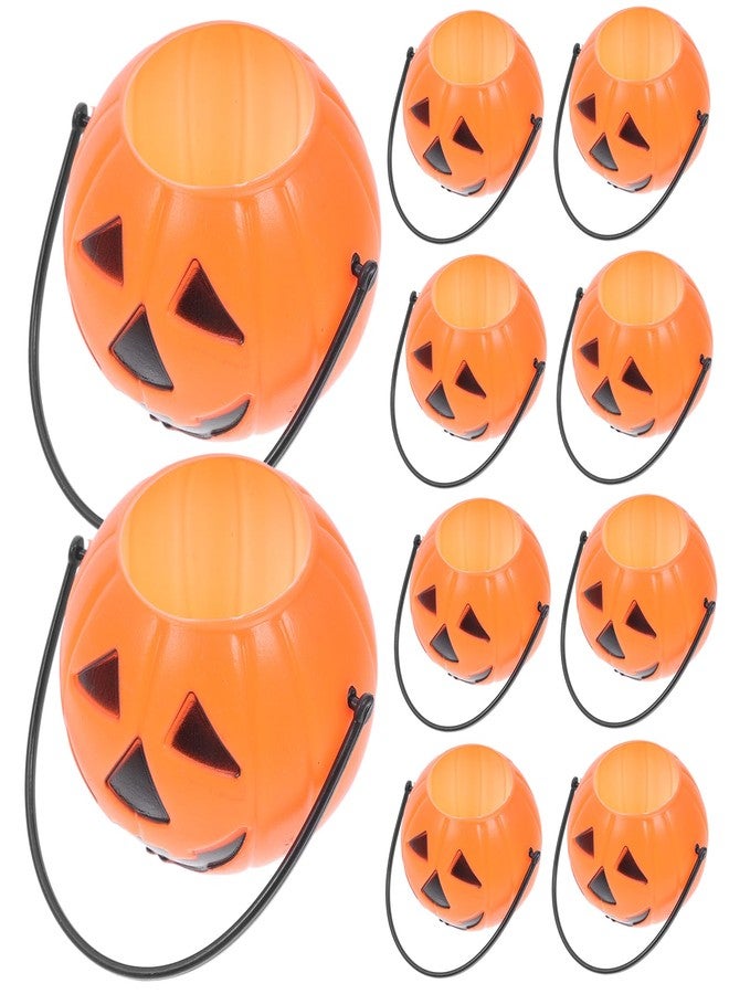 TOYANDONA 8 Pieces Halloween Candy Buckets Trick or Treat Pumpkin Bucket Halloween Party Favors Pumpkin Pails with Handle - Image 4