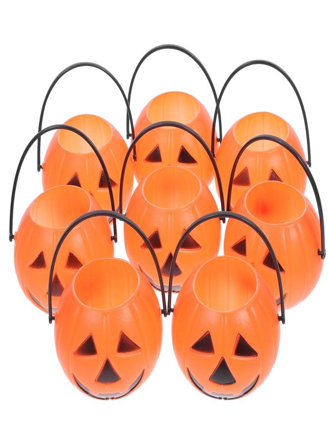 TOYANDONA 8 Pieces Halloween Candy Buckets Trick or Treat Pumpkin Bucket Halloween Party Favors Pumpkin Pails with Handle - Image 5