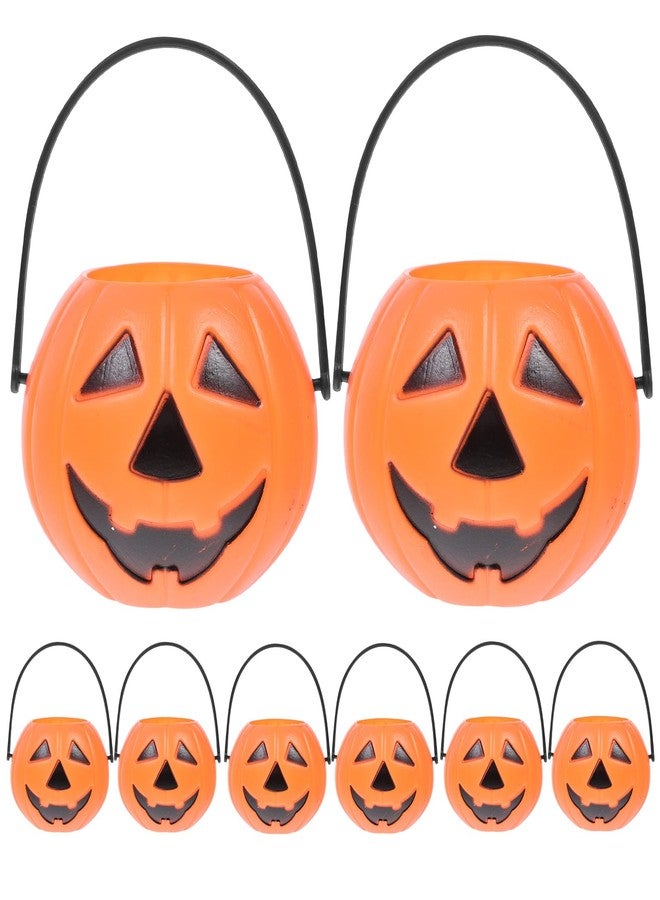 TOYANDONA 8 Pieces Halloween Candy Buckets Trick or Treat Pumpkin Bucket Halloween Party Favors Pumpkin Pails with Handle - Image 1