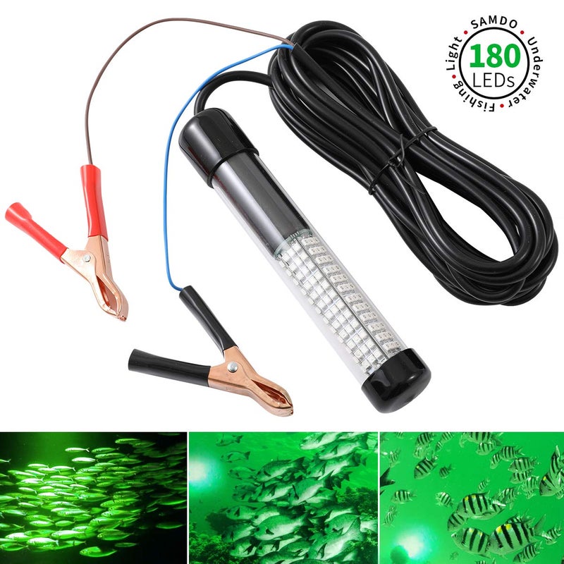SAMDO Underwater Fishing Light Fish Light IP68 12V 180 SMD LED 1080 Lumens Fishing Boat Night Light 10.8W (Green) - Image 2