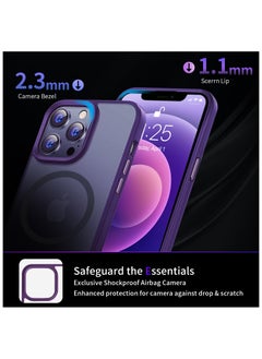 INFOSUN INFOSUN iPhone 12/12 Pro Case Cover Compatible with Magsafe Magnetic Designed Shockproof Case Translucent Matte Protective Cover Back Hard Cases with Magnet for iPhone 12/12 Pro Case Purple  - Image 5