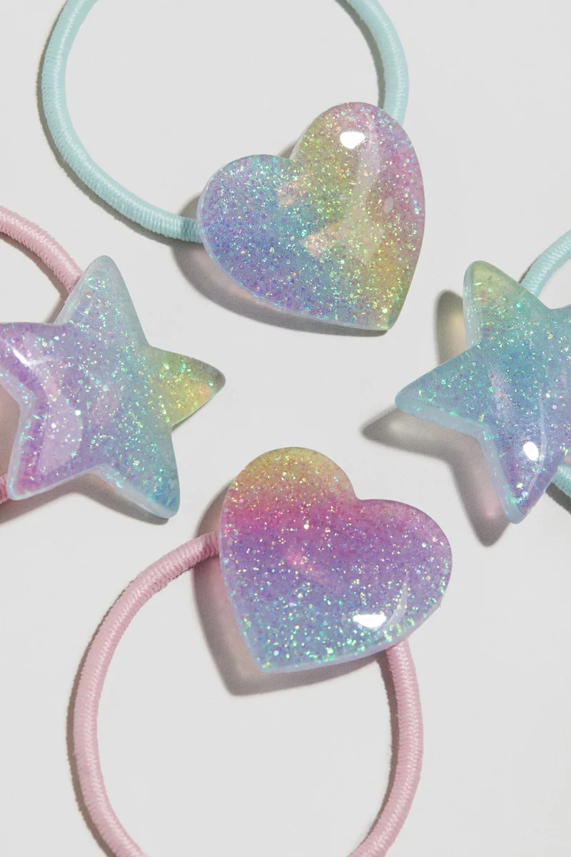 H&M 4-pack bow-detail hair elastics