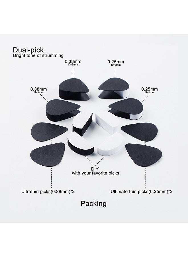 Generic Guitar Paddle Polyphonic Full Tone Guitar Dual-Picks Ultra Thin PC Material DIY Guitar Paddle  - Image 2