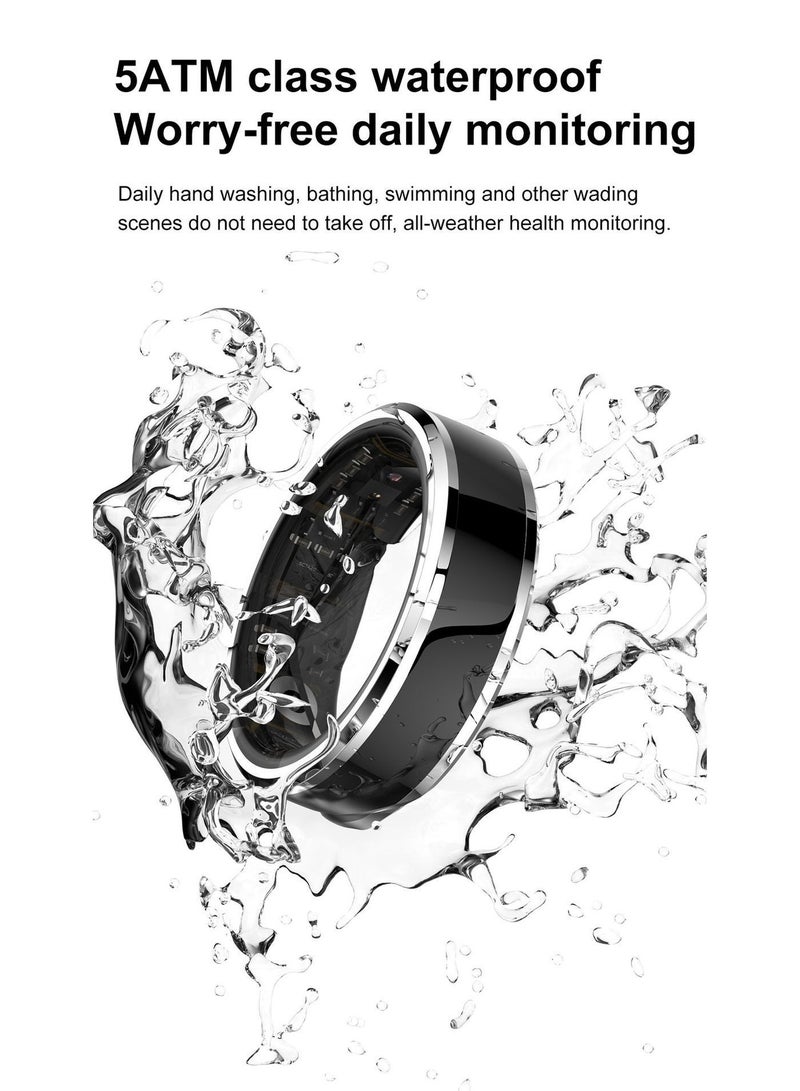 AirYoung Smart Ring Fitness for Men Women, Health Sleep Heart Rate Oxygen Smart Ring ,IP67 Waterproof Bluetooth Rings Injection Glue CYFIT Sports Smart Ring - Image 4