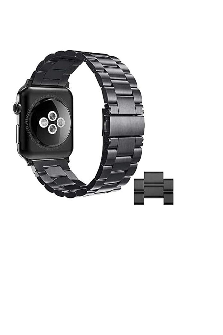 سوار ساعة ابل متوافق مقاس 5 42 ملم - 44 ستانلس ستيل قابل للتعديل لسلسة اي ووتش للجنسين