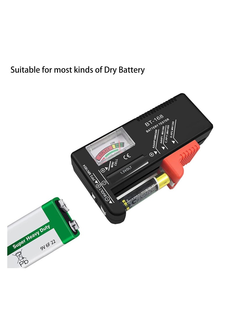 جهاز اختبار البطارية، جهاز اختبار بطارية صغير عالمي لـ AAA AA C D 9V 1.5V، جهاز اختبار بطاريات زر - جهاز فحص فولت صغير لجميع البطاريات - عبوة من 2 - Image 4