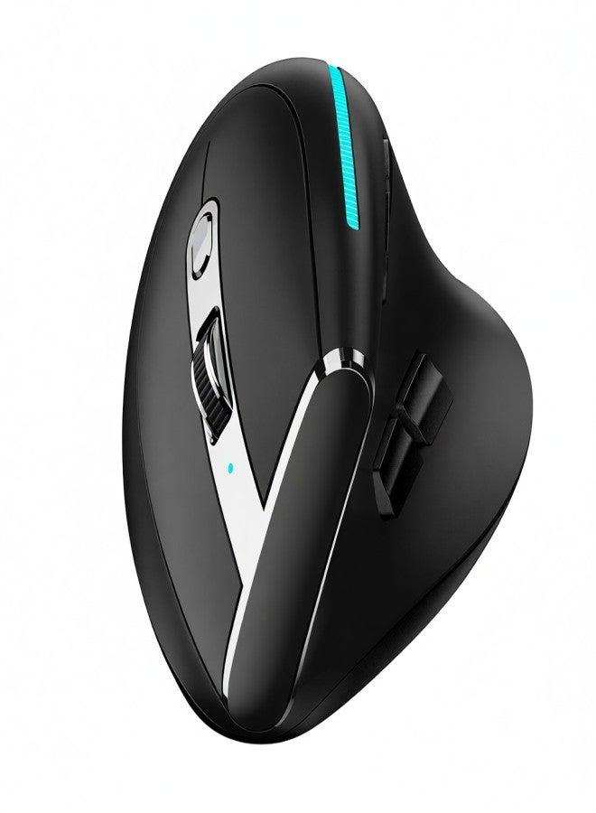 ZELOTES F-36 Wireless vertical 2.4G Bluetooth full color light 8 key programming five DPI game built-in 730mah lithium battery Black - Image 1