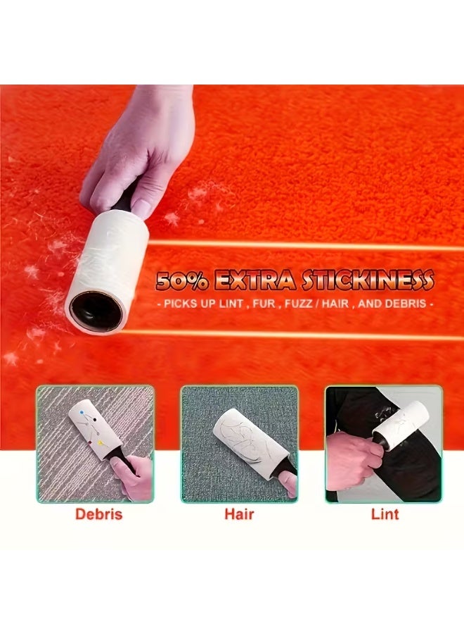 Premium Lint Roller with Handle and Refill Rolls – Heavy-Duty Pet Hair Remover for Clothes, Carpets, and Sofas – Ultra Sticky Lint Remover for Fur, Dust & Fabric Cleaning - Image 2