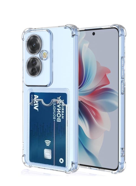 Wallet Phone Case Slim Fit Card Slot Transparent Case Protective Soft Shockproof Case with Card Holder For Oppo Reno 11F 5G