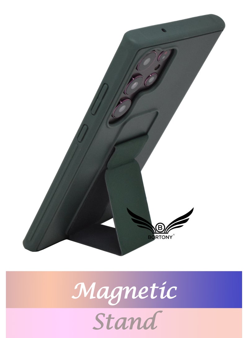 BORTONY Galaxy S23 Ultra Case Fully Covered With Finger Grip Stand Holder Anti Slip Shockproof Protective Case Cover For Samsung Galaxy S23 Ultra 5G - Image 3