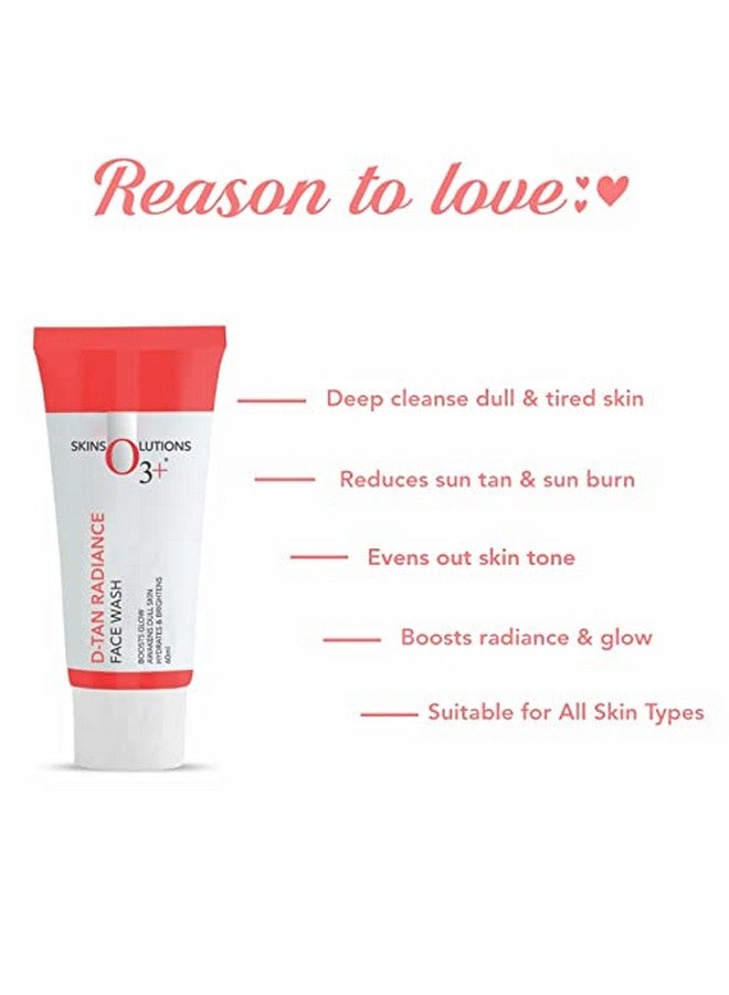 O3+ D-Tan Radiance Face Wash With Vitamin C Glowing Skin And Deep Cleanses And Unifies Skin Tone 60Gm | Detan Face Wash For Tan Removal  - Image 3
