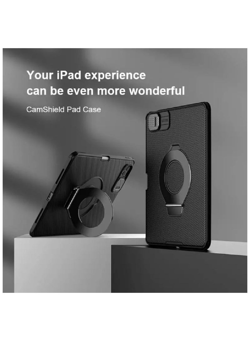 Nillkin CamShield Pad Back Case Designed For Apple iPad Pro 13 2024, Shockproof/Kickstand/Rear Camera Cover-Black - Image 2