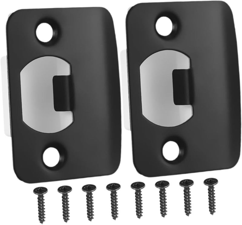 GLEAVI Satin Nickel Door Strike Plate 2 Pack Wide Application Security Deadbolt Catch Plate - Image 2