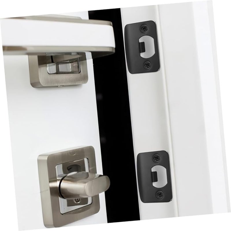 GLEAVI Satin Nickel Door Strike Plate 2 Pack Wide Application Security Deadbolt Catch Plate - Image 5