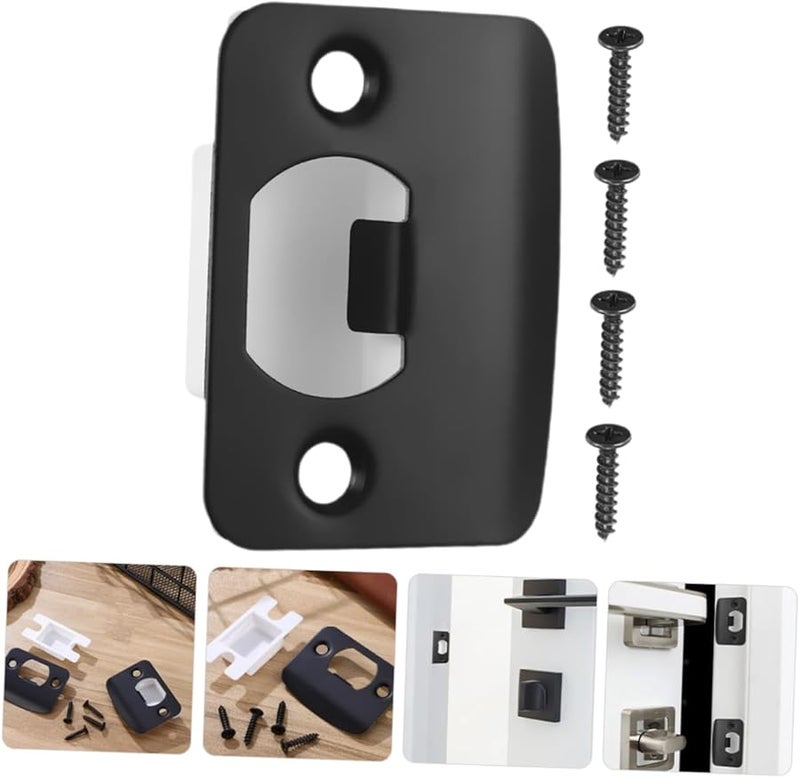 GLEAVI Satin Nickel Door Strike Plate 2 Pack Wide Application Security Deadbolt Catch Plate - Image 3