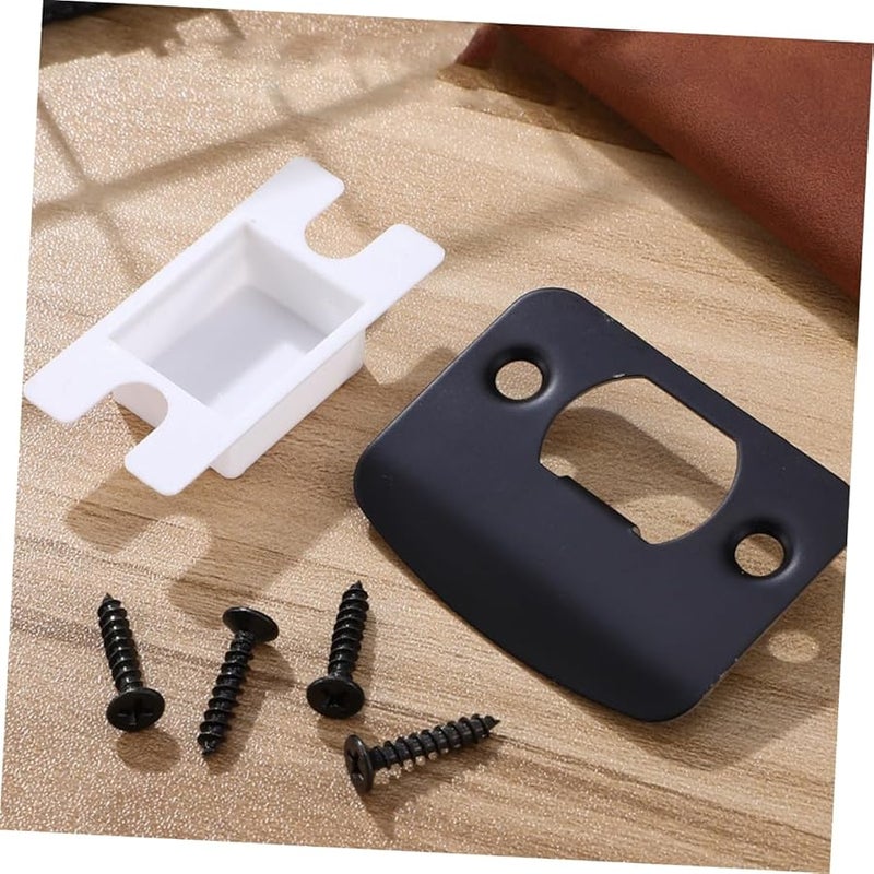 GLEAVI Satin Nickel Door Strike Plate 2 Pack Wide Application Security Deadbolt Catch Plate - Image 4