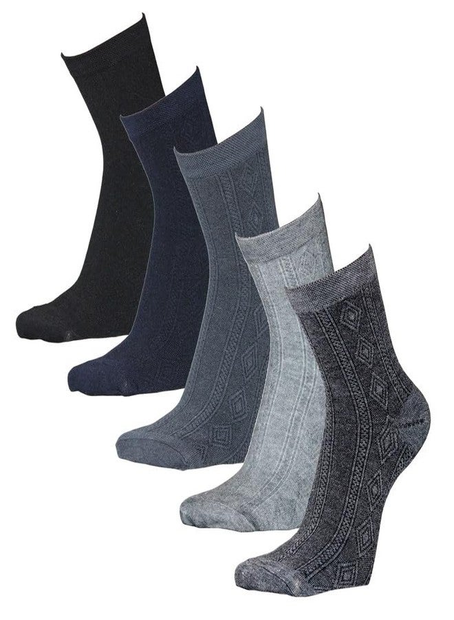 Yanwenx Men's Ankle Length Formal/Casual Socks (Multicolour; Free Size) - 5 Pairs - Image 1