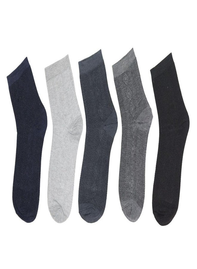 Yanwenx Men's Ankle Length Formal/Casual Socks (Multicolour; Free Size) - 5 Pairs - Image 2