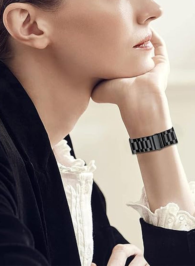 VINSOC أحزمة متوافقة مع ساعة هواوي فيت 3، أحزمة بديلة معدنية من الفولاذ المقاوم للصدأ، سوار عمل لساعة هواوي فيت 3 للرجال والنساء باللون الأسود - Image 5