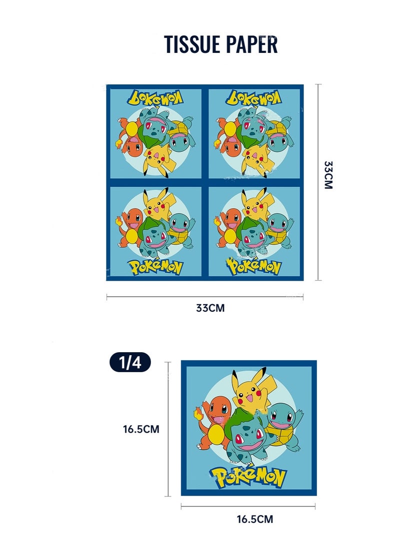 81 Piece Pokemon Party Decoration Set -Paper Plates, Paper Cups, Napkins, Tablecloths, Knifves, Forks and Spoons - 10 Servings - Image 5