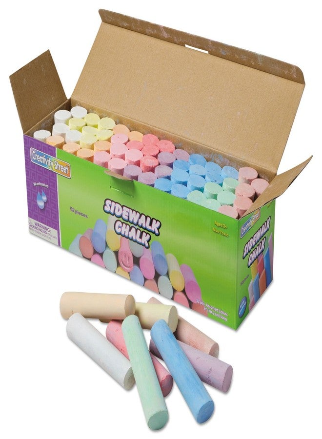 Creativity Street Sidewalk Chalk, Assorted Colors, 4", 52 Pieces - Image 1
