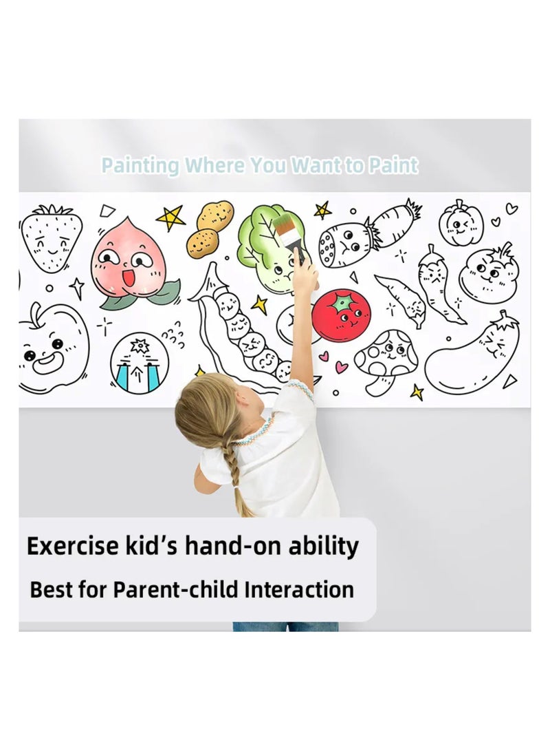 W4YOU Children’s wall-sticker painting drawing roll colouring paper picture for kids, paper early educational toys 300x30 cm long roll (Pastry Series) set children Art Toys. - Image 1