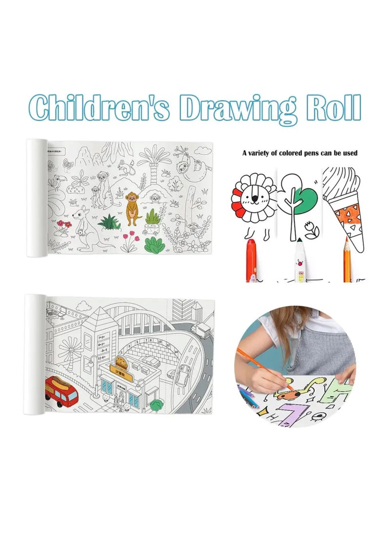 W4YOU Children’s wall-sticker painting drawing roll colouring paper picture for kids, paper early educational toys 300x30 cm long roll (Pastry Series) set children Art Toys. - Image 3