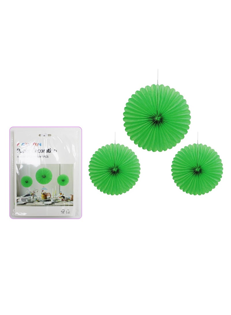 PARTY FUN Paper Fan Decorations Set of 3 Transform Your Space with Stylish Elegance  - Image 2