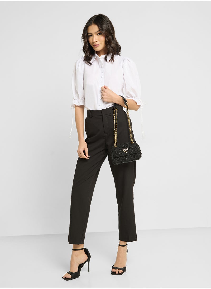 ELLA - Puff Sleeve Button Down Top - Image 1
