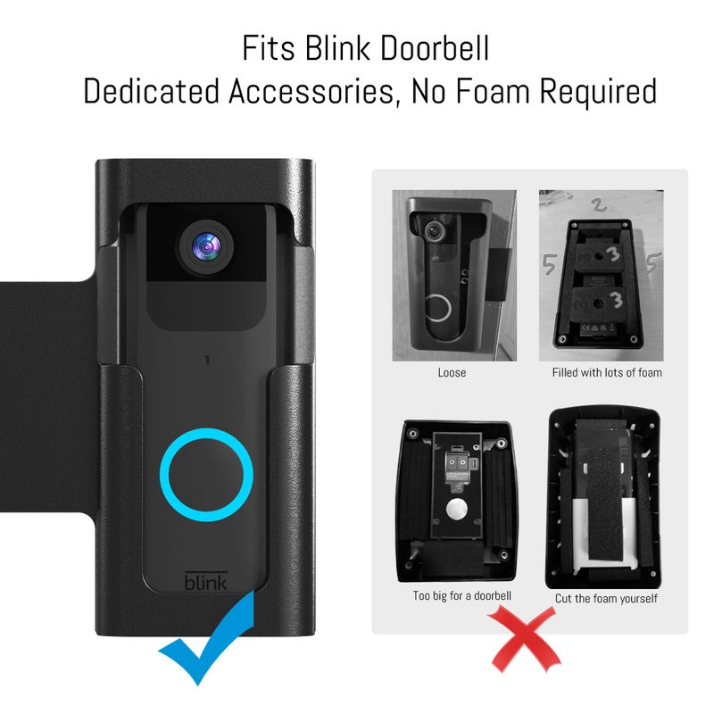 Homalor Anti Theft Ring Doorbell Mount - Renter Friendly Ring Doorbell Holder for Apartment Door - All Metal Ring Door Bracket Blink Doorbell Mount No Drill - Image 4