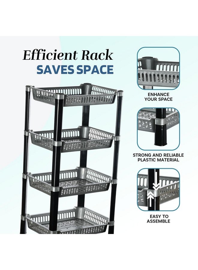 Kuber Industries Kuber Industries 4-Layer Multipurpose Kitchen Organizer/Storage Rack | Onion Stand for Kitchen | Vessels & Vegetable Organiser | Silver  - Image 5