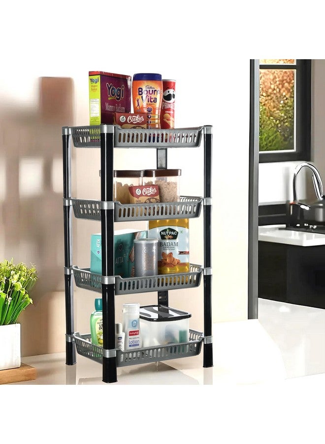 Kuber Industries Kuber Industries 4-Layer Multipurpose Kitchen Organizer/Storage Rack | Onion Stand for Kitchen | Vessels & Vegetable Organiser | Silver  - Image 1