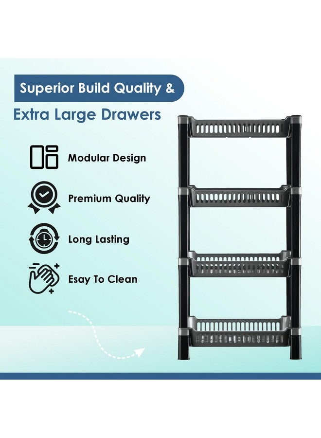 Kuber Industries Kuber Industries 4-Layer Multipurpose Kitchen Organizer/Storage Rack | Onion Stand for Kitchen | Vessels & Vegetable Organiser | Silver  - Image 4