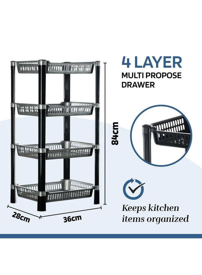 Kuber Industries Kuber Industries 4-Layer Multipurpose Kitchen Organizer/Storage Rack | Onion Stand for Kitchen | Vessels & Vegetable Organiser | Silver  - Image 3