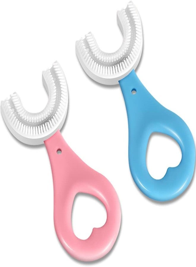 FEWORLD U-Shaped With Finger Manual Toothbrush For Kids,Hand Powered 2-6 Years Kids Baby Infant Toothbrush, Food Grade Ultra Soft Silicone Brush Head, Whole Mouth Cleaning Tool - Image 1