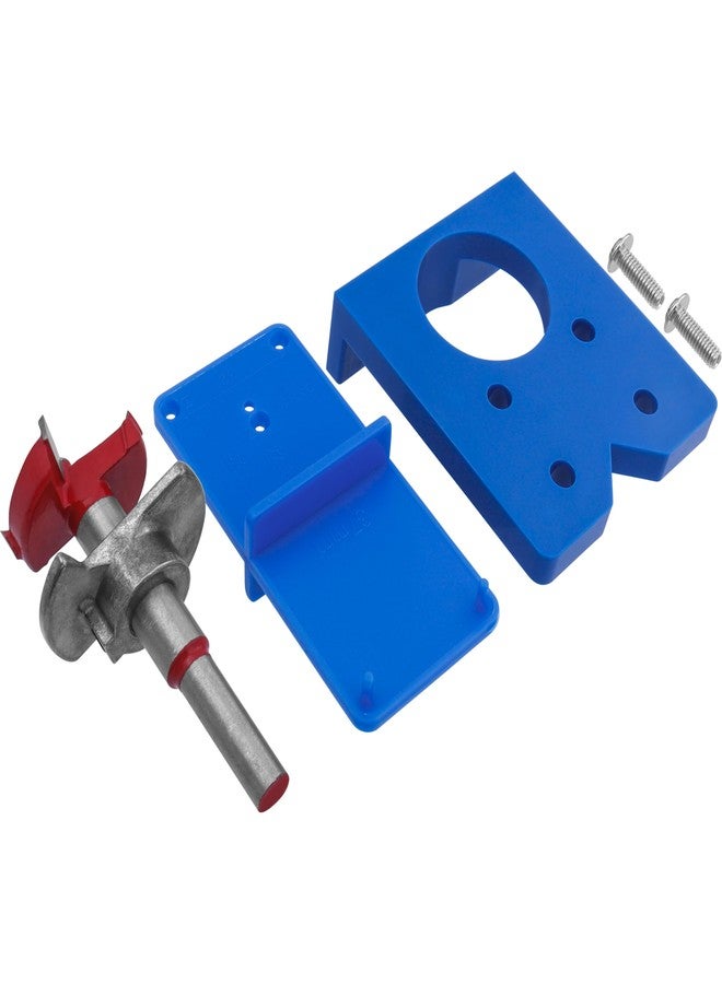 ياكاموز طقم تركيب مفصلات مخفية من ياكاموز مقاس 35 مم - مثقاب فورستنر من الكربيد قابل للتعديل بعمق، قاطع ثقب المفصلات مع دليل حفر مفصلات الأبواب لتثبيت مفصلات أبواب الخزانة - Image 2