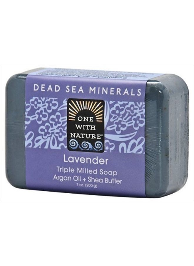 ONE WITH NATURE Dead Sea Mineral Soap, Lavender, 7-Ounces (Pack of 6) 