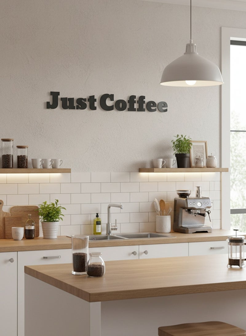 لوحة أكريليك بلاصق خلفي مصممة بالليزر على شكل عبارة إنجليزية عن القهوة - Image 2