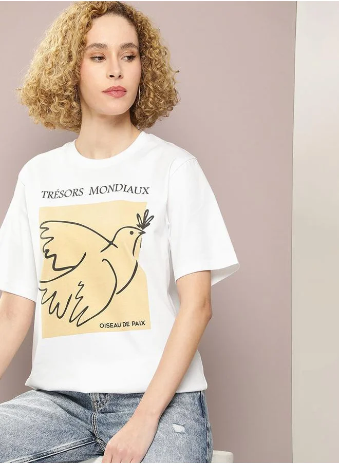 Dillinger Oversized Graphic Print Combed Cotton T-Shirt by Styli
