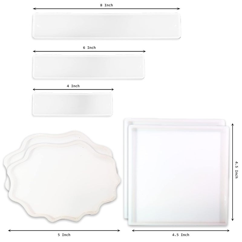 SHADOW ART Epoxy Resin Silicone Mould Kit 2 Coaster Mould Set of 3 Bookmark Mould for Creative Casting DIY Crafting Mold Set of 7 - Image 2