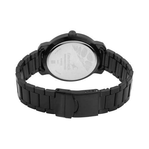 Fastrack Men Stainless Steel Bare Basics Analog Blue Dial Watch-3246Nm01/Np3246Nm01, Band Color-Black - Image 2
